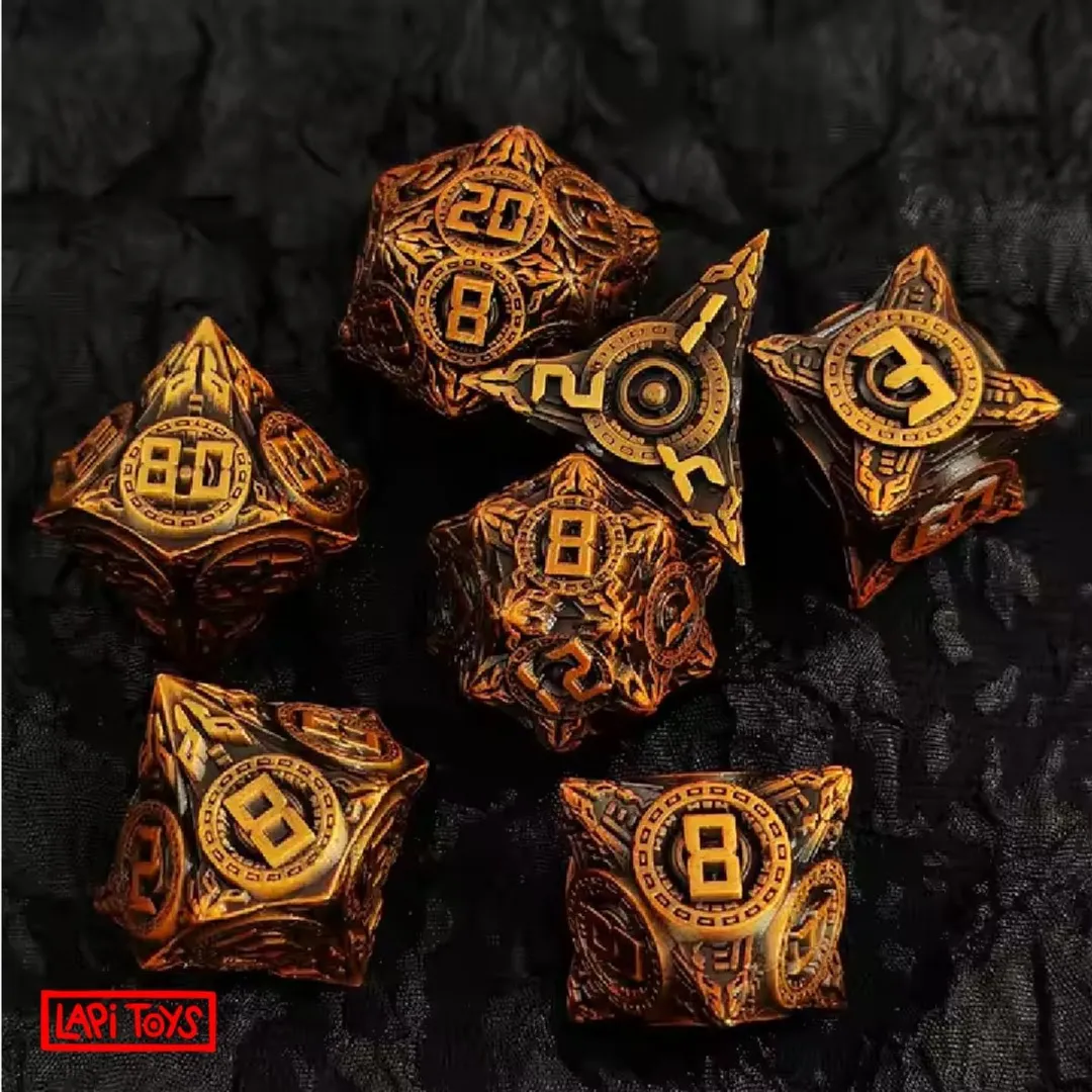Lapi Toys Hollow Dice Polydice - 7-delig Goud