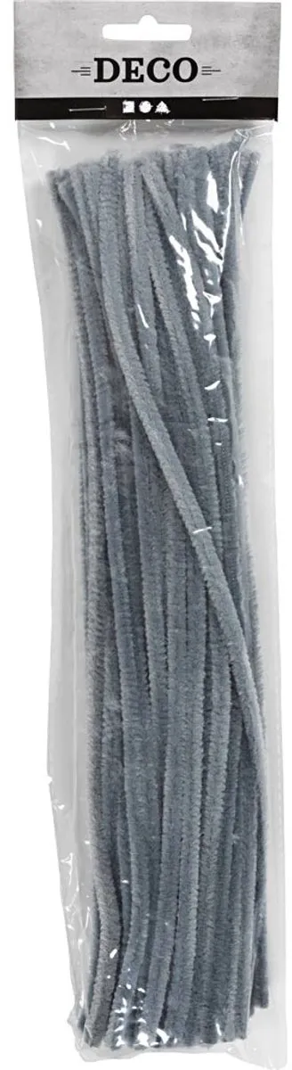 Creativ Company Chenilledraad 6mm - Grijs - 50 Stuks