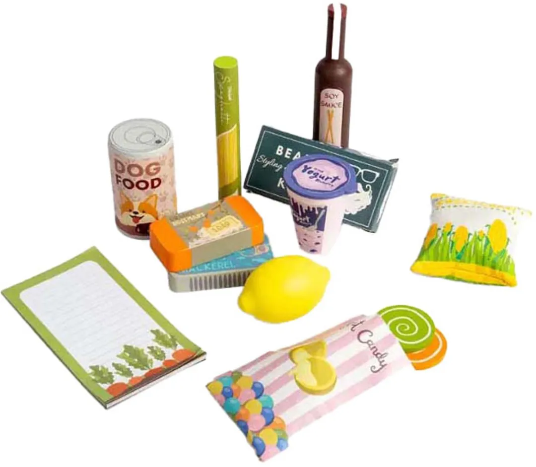 BIGJIGS Houten Boodschappen Speelset - 17 Stuks - Multicolor