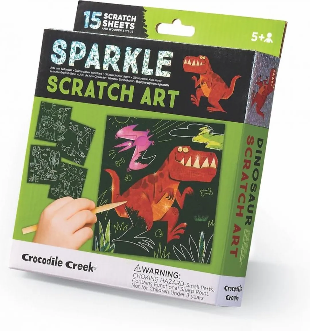 Crocodile Creek Sparkle Kraskaarten Dino
