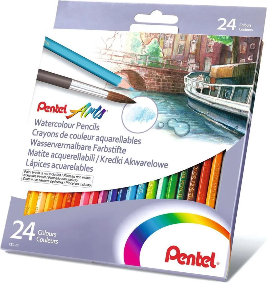 Pentel Aquarel Kleurpotloden - 24 Kleuren