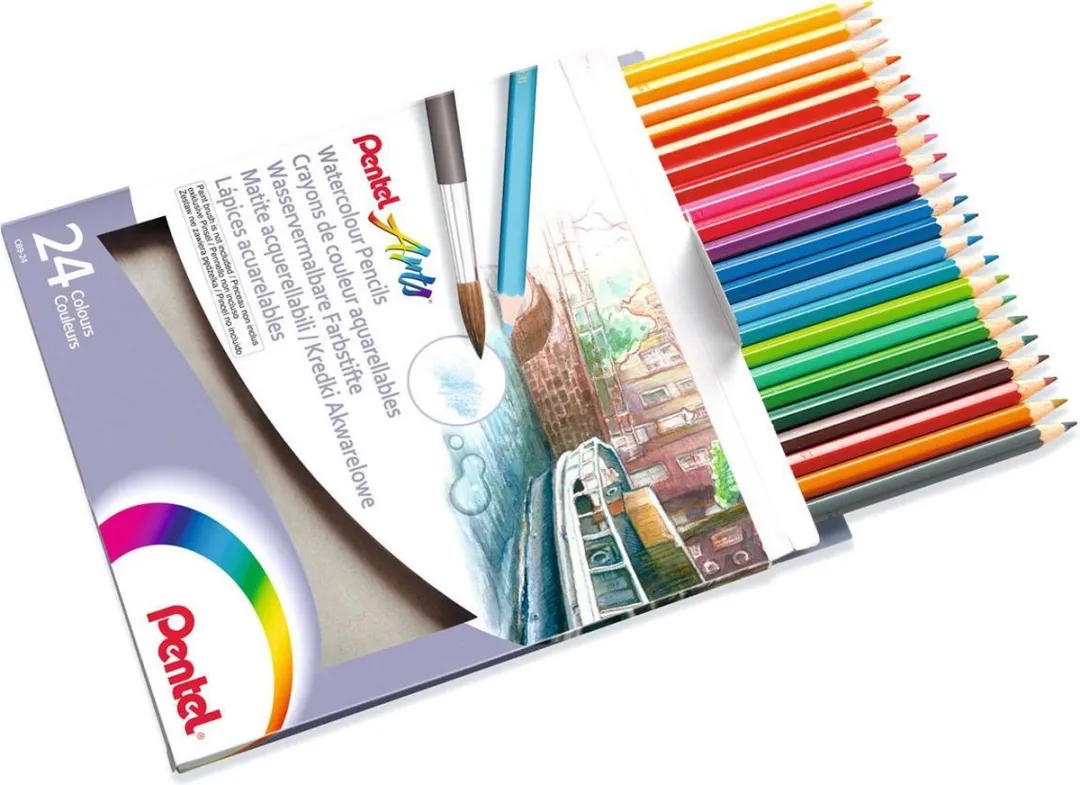 Pentel Aquarel Kleurpotloden - 24 Kleuren