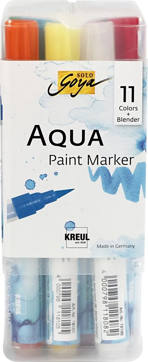 Creativ Company Solo Goya Aqua Paint Marker Set - 12 Stuks Multicolor