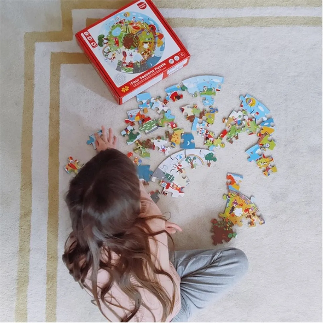 BIGJIGS Vier Seizoenen Ronde Vloerpuzzel 1000 Stuks - Multicolor