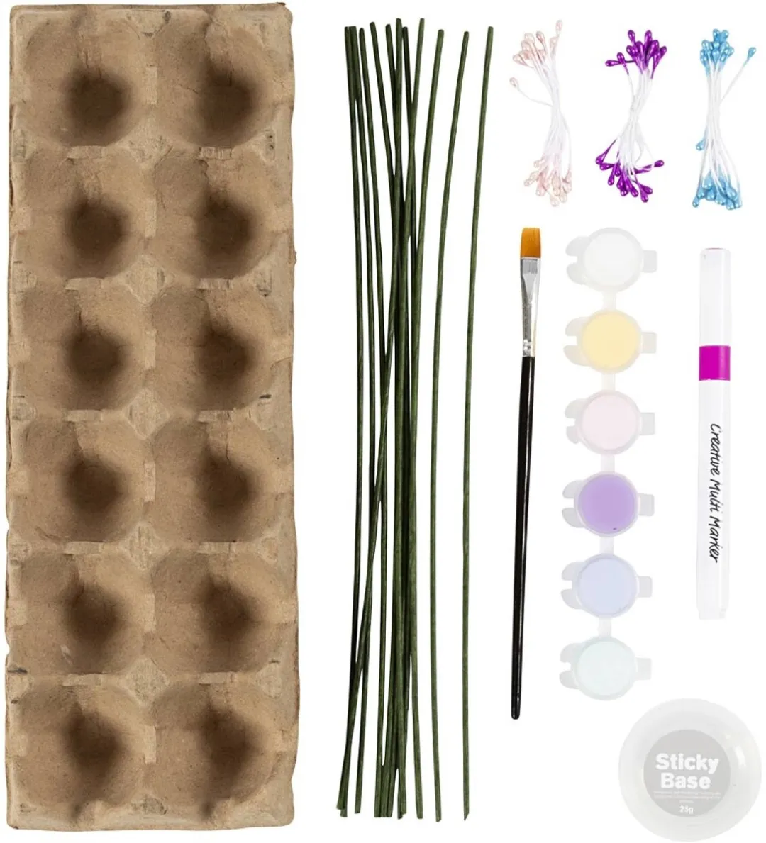 Creativ Company Hobbyset Bloemen van Eierdozen Pastelkleuren
