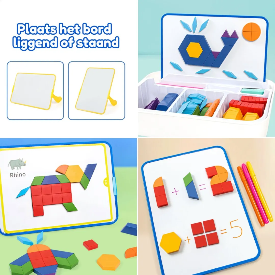 Fits4Kids Magnetische Tangram Puzzel F4K-1007 - 252 Stuks - Educatief Speelgoed