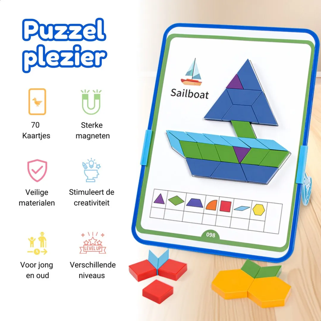 Fits4Kids Magnetische Tangram Puzzel F4K-1007 - 252 Stuks - Educatief Speelgoed