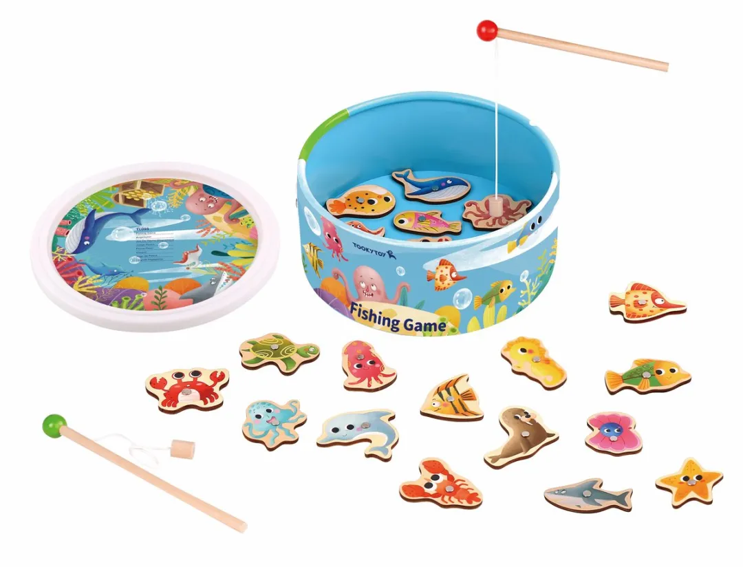 Tooky Toy Vis Spel - 18 Stuks - Multicolor