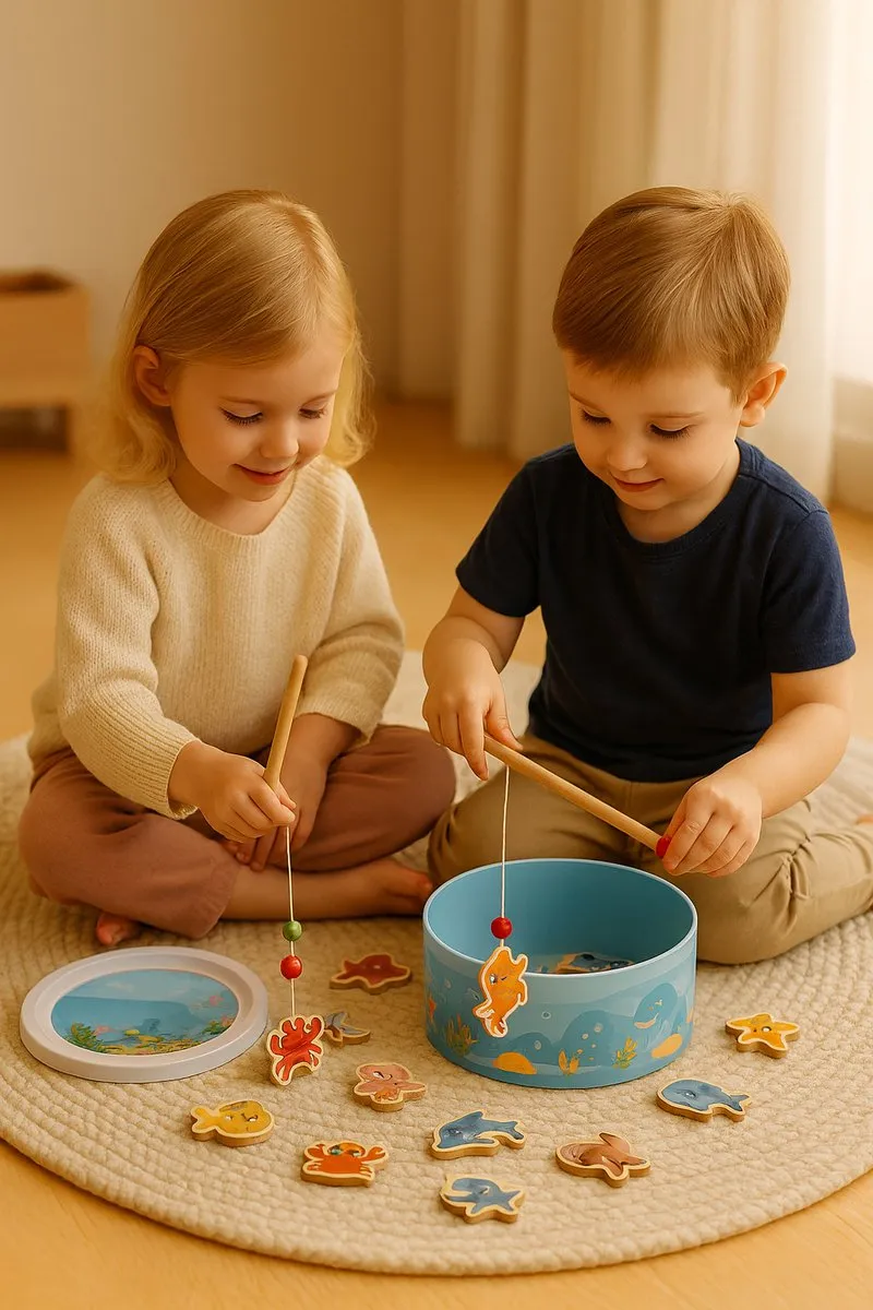Tooky Toy Vis Spel - 18 Stuks - Multicolor