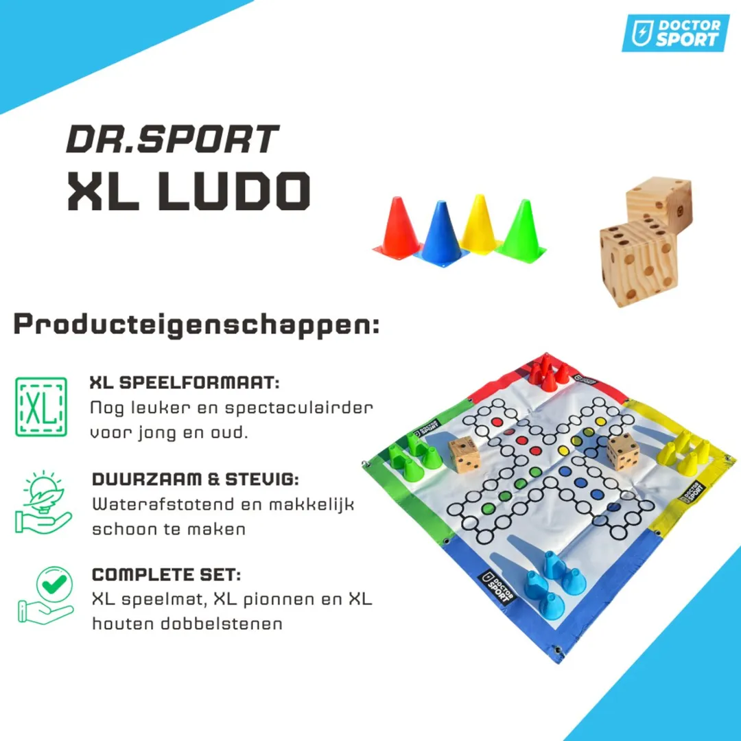 Ubergames LUDO XXL - 100x100cm PVC-Zeil - 4 Personen