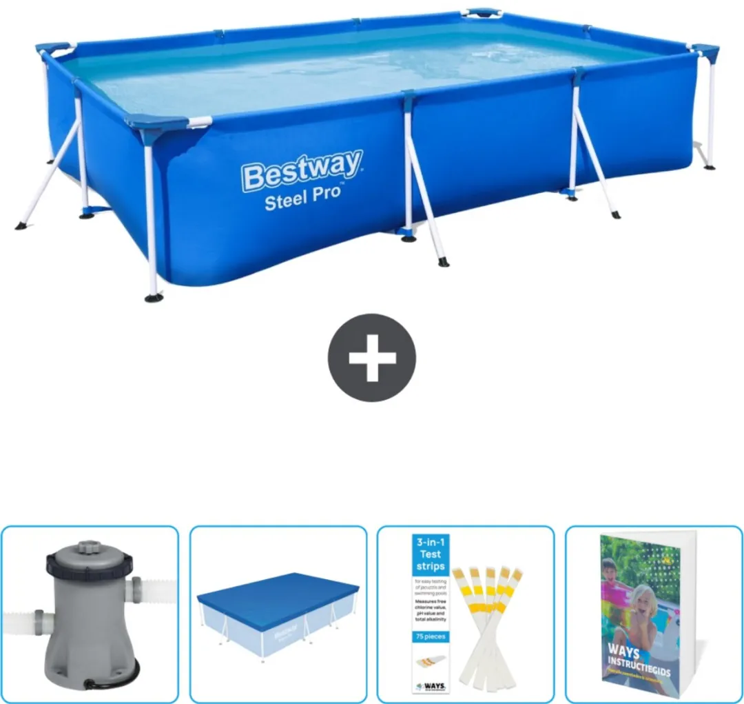 Bestway Steel Pro 56411-Blauw Zwembad 300x201cm