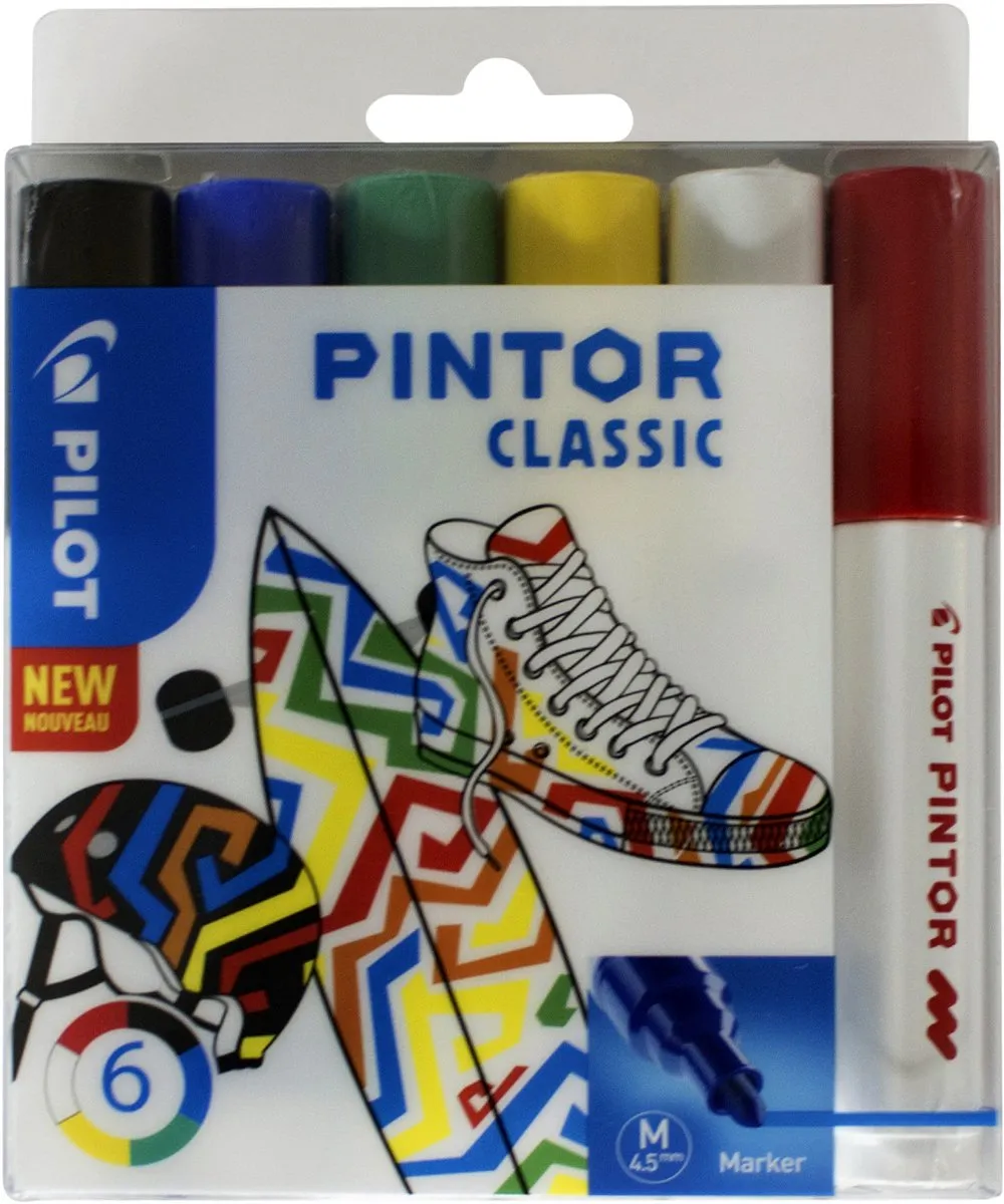 Pilot Pintor 6 Kleuren Verfstiften Set