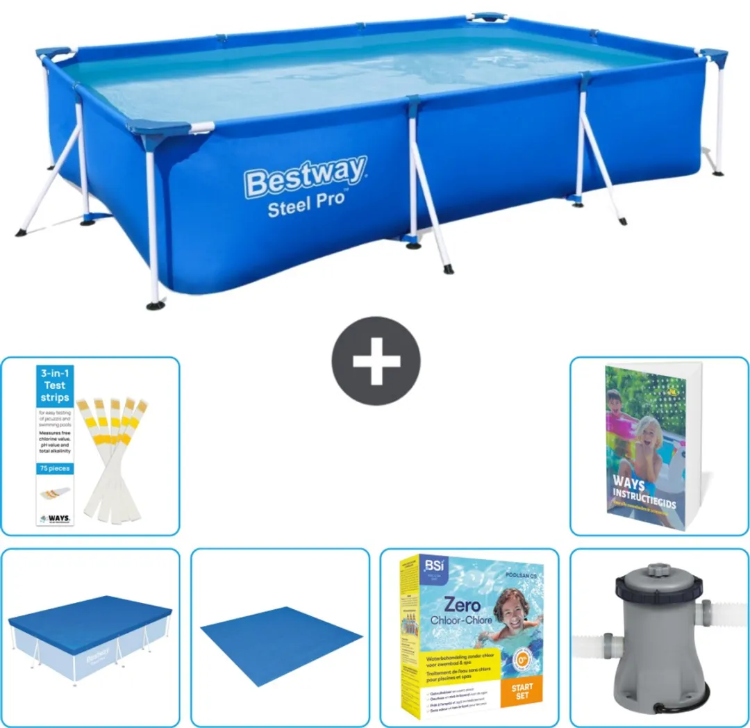 Bestway Steel Pro Zwembad 300x201x66cm Blauw