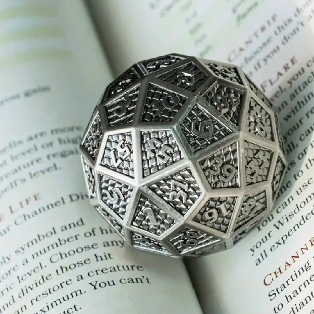 Lapi Toys D60 DnD Dobbelsteen - Metaal Zilver