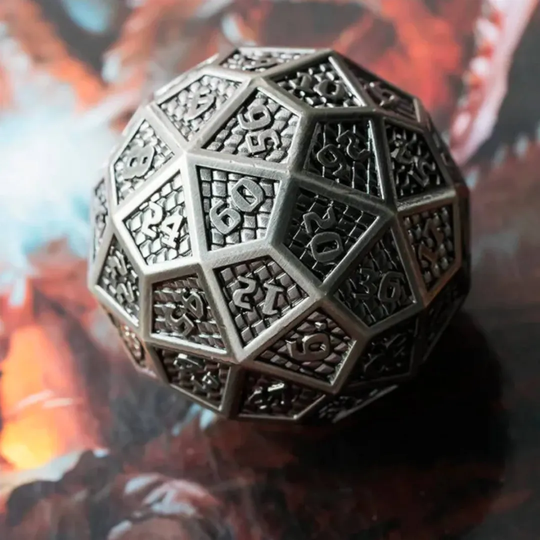Lapi Toys D60 DnD Dobbelsteen - Metaal Zilver