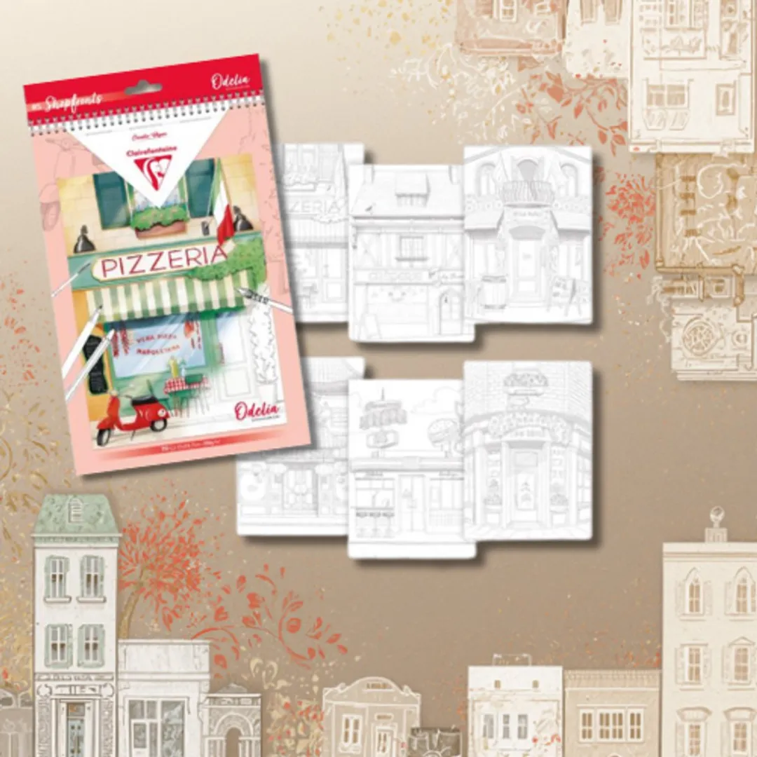 Clairefontaine Odelia Kleurboek Volwassenen - Thema Winkelpuien - Rood