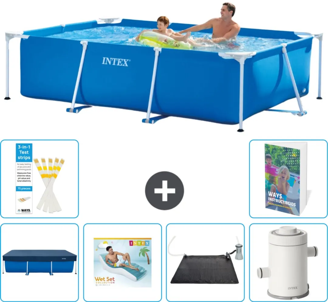 Intex Rechthoekig Frame Zwembad 260x160cm Blauw
