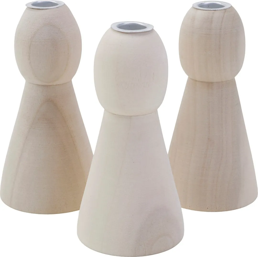 Creativ Company Houten Kandelaar Conisch 9,5cm