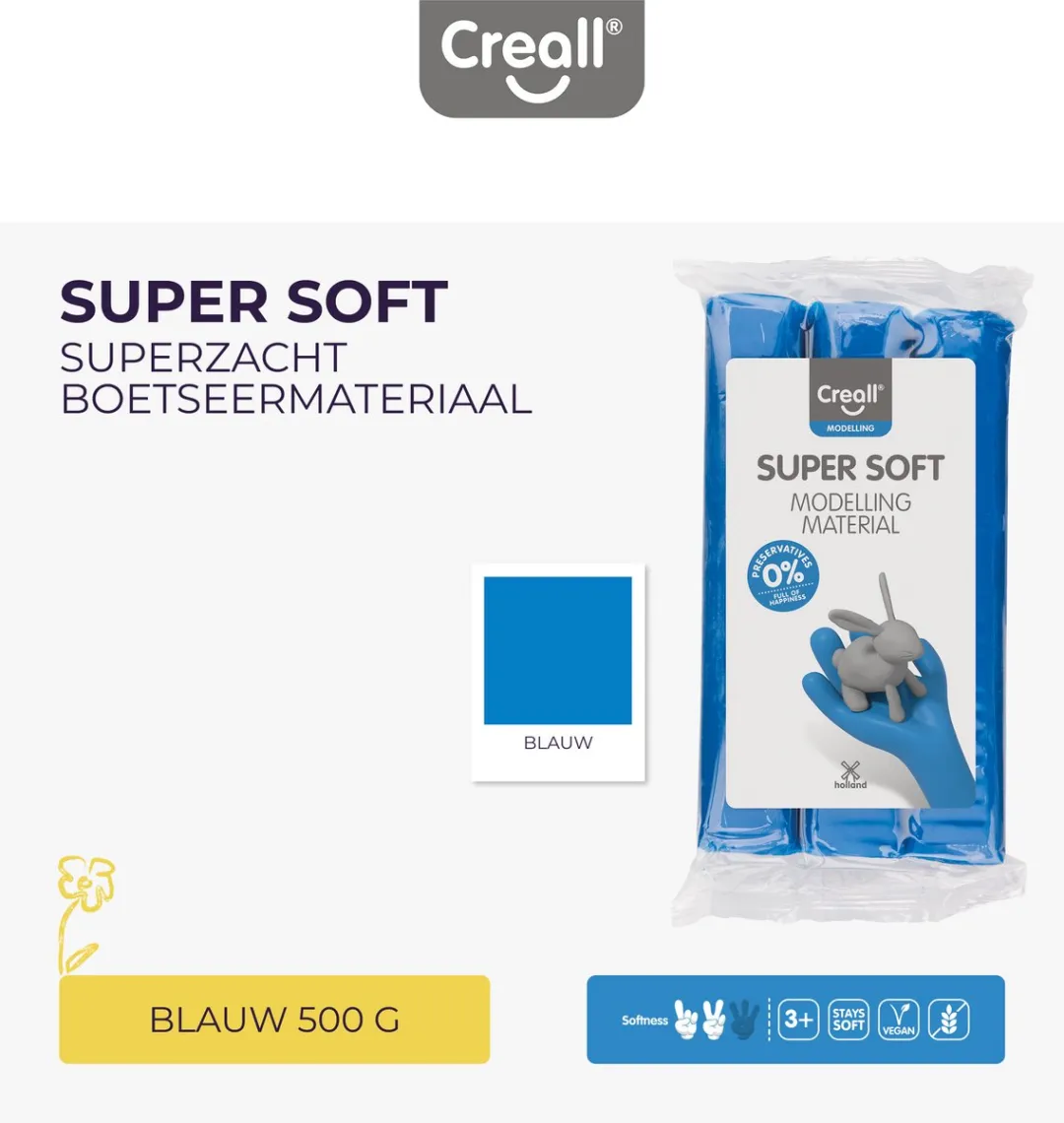Creall Supersoft Boetseerklei Blauw 500g