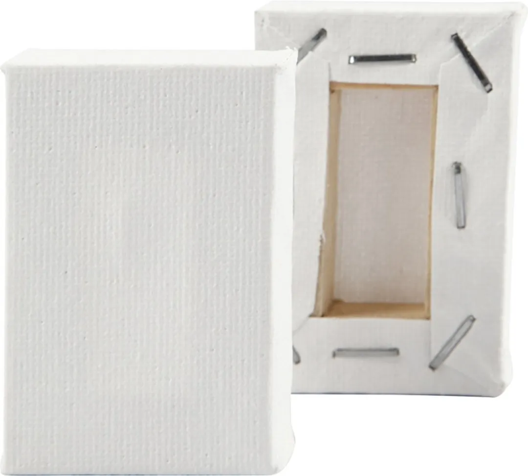 Creativ Company Mini Canvassen 6x4cm - 2 Stuks Wit