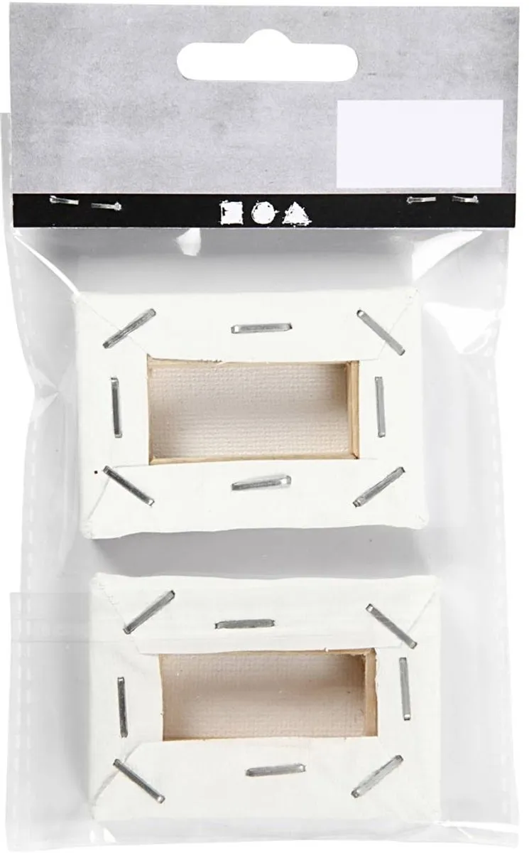 Creativ Company Mini Canvassen 6x4cm - 2 Stuks Wit