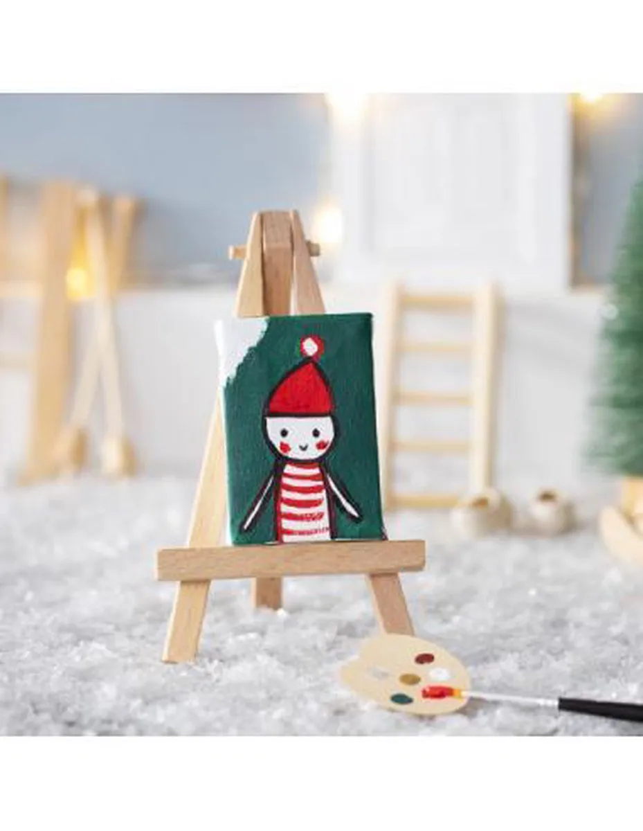 Creativ Company Mini Canvassen 6x4cm - 2 Stuks Wit