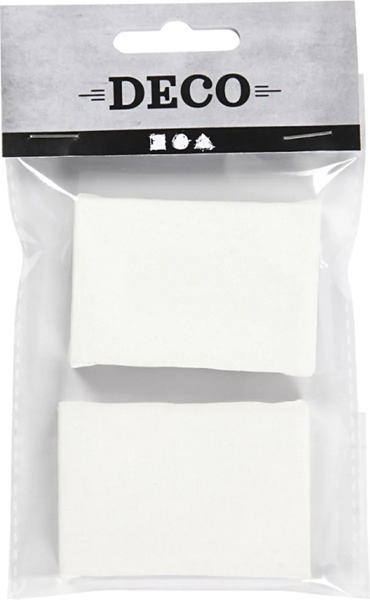 Creativ Company Mini Canvassen 6x4cm - 2 Stuks Wit