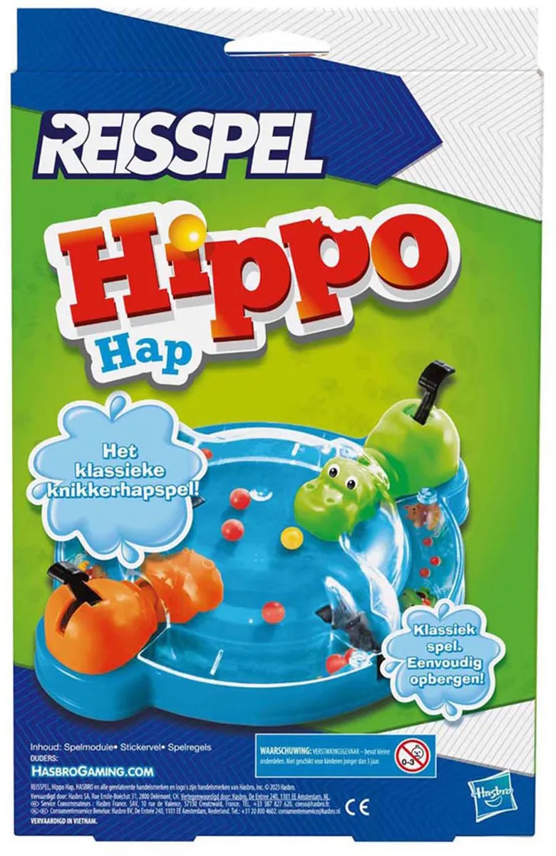 Hasbro Gaming Hippo Hap Reisspel - 2-4 Spelers
