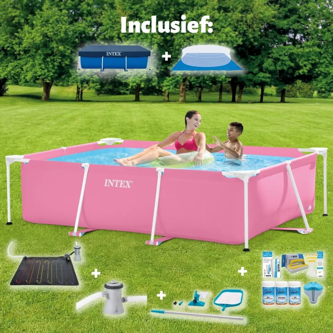 Intex Frame Zwembad 220x150x60cm Roze - Compleet met pomp