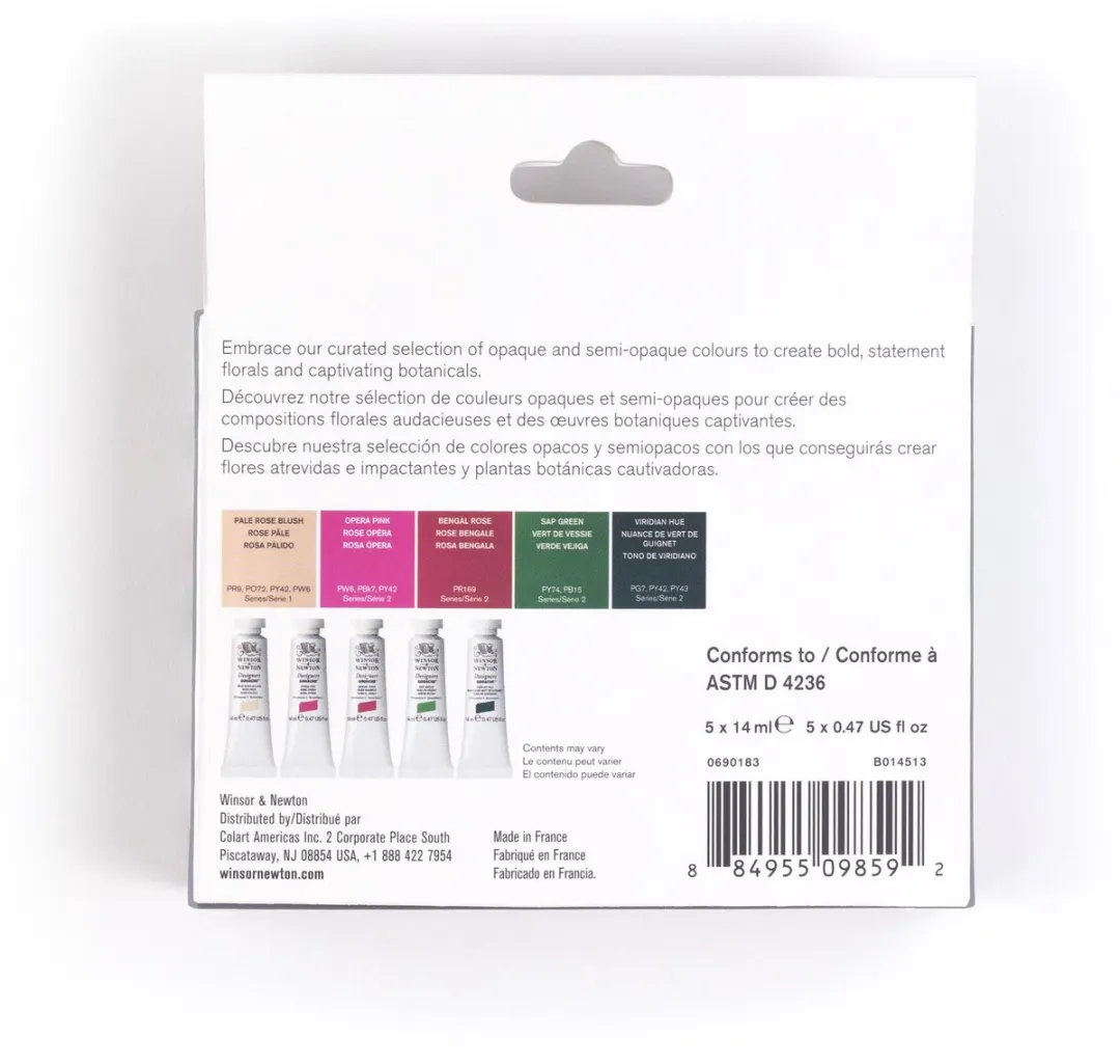Winsor & Newton Designer Gouache Botanical Set 5x14ml - 70ml
