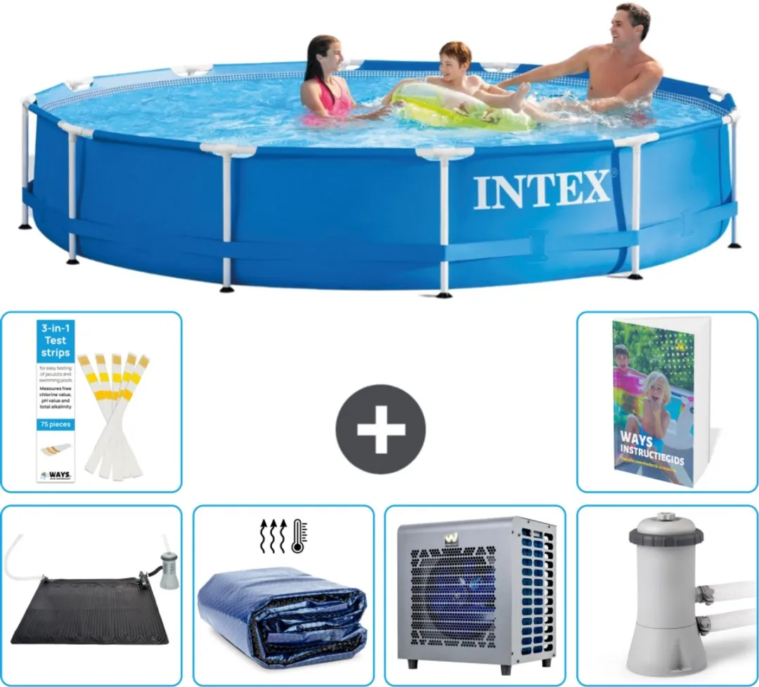Intex 28210NP-Blauw Rond Frame Zwembad 366x76cm