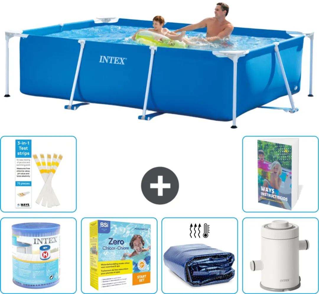 Intex Rechthoekig Frame Zwembad 260x160cm - Blauw - 2282L - afbeelding 2 van 6
