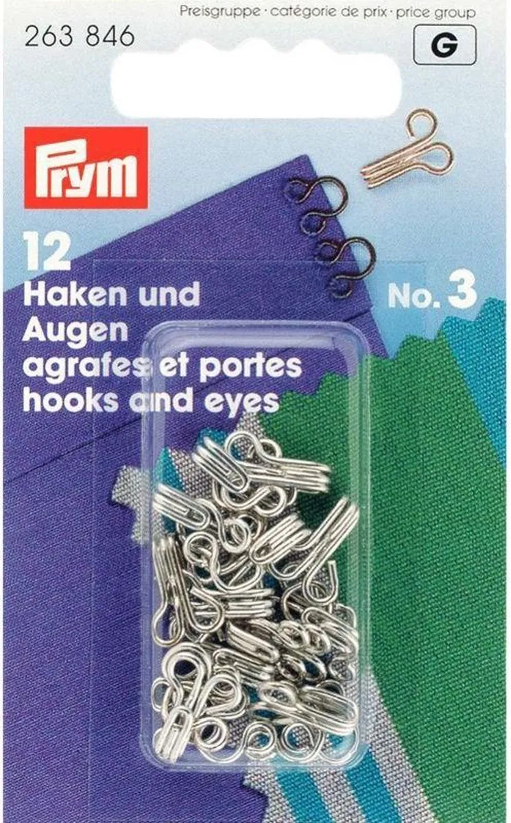 Prym Haken en Ogen Messing 12 Stuks