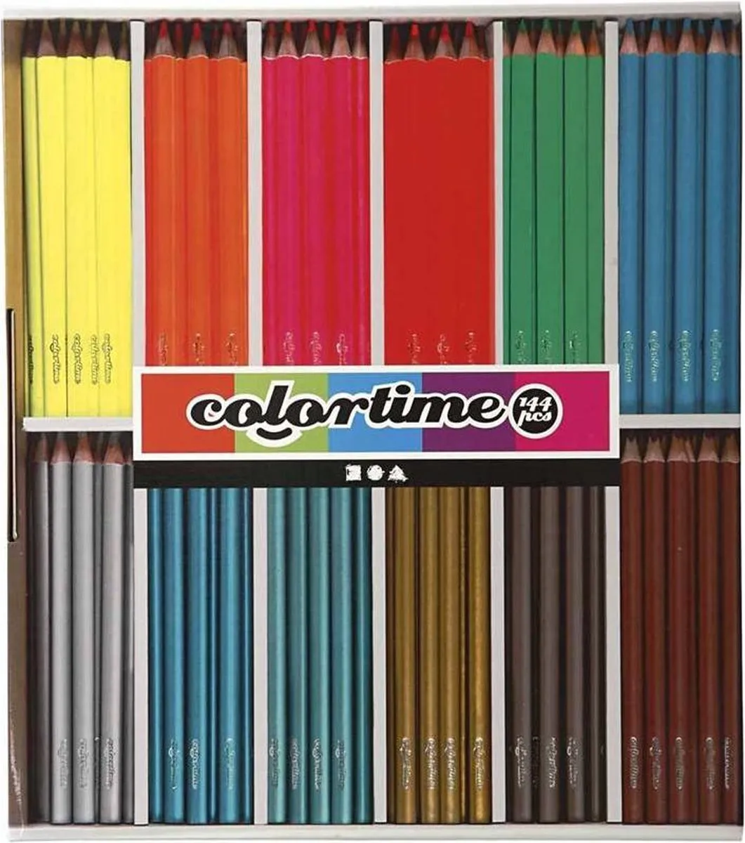 Colortime Neon+Metallic Kleurpotloden 144 Stuks