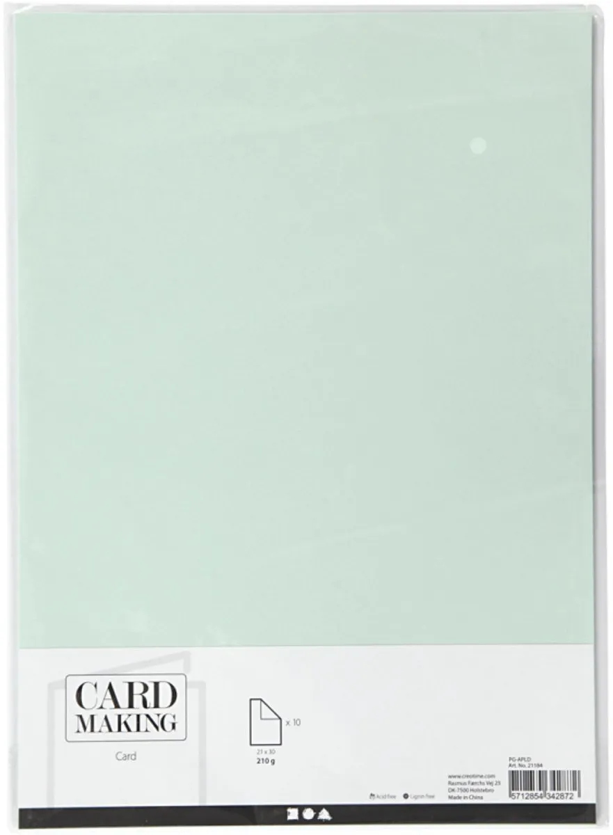 Creativ Company Creotime Karton A4 Pastel Groen - 10 Stuks