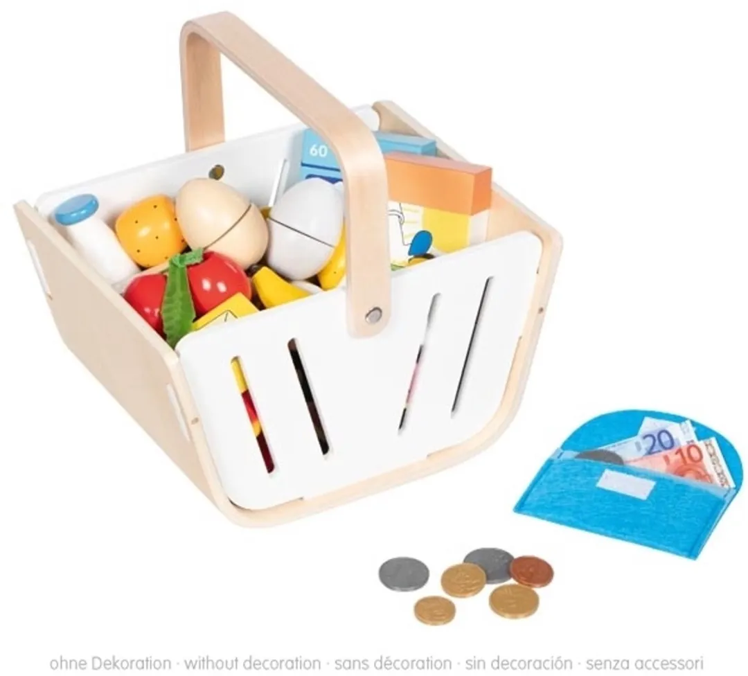 Goki Houten Winkelmandje MiniShopper - Multicolor