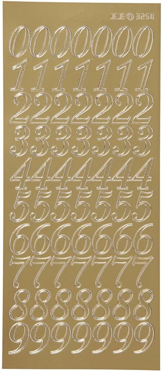 Creativ Company Goud Cijfers Stickers - 70 Stuks