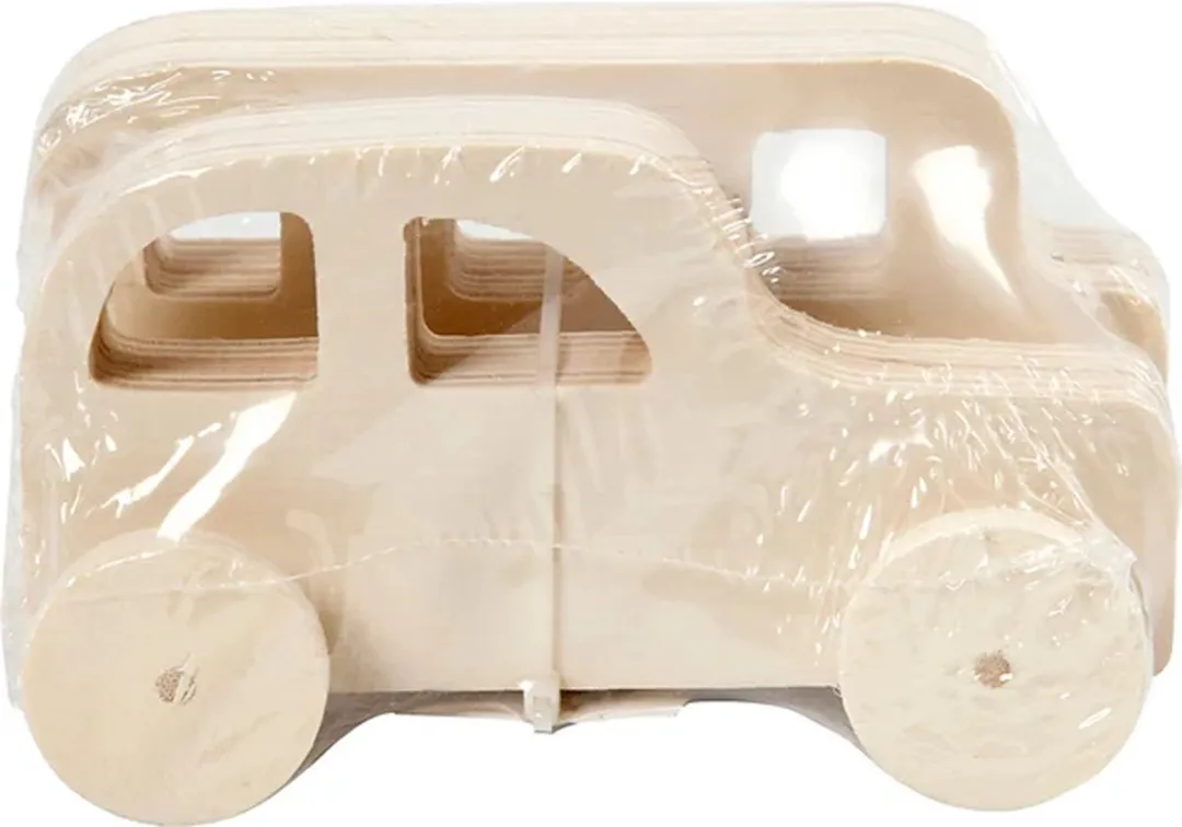 Creativ Company Creotime Auto's Hout 12x6cm - 2 Stuks