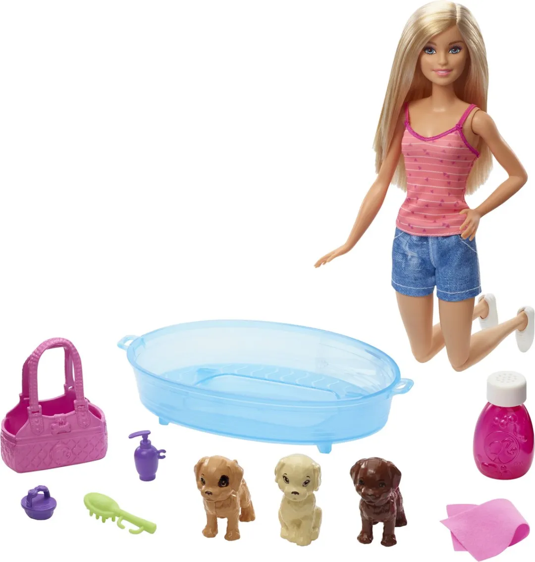 Barbie Puppy Badtijd GDJ37 Modepop - Meerkleurig - afbeelding 6 van 6