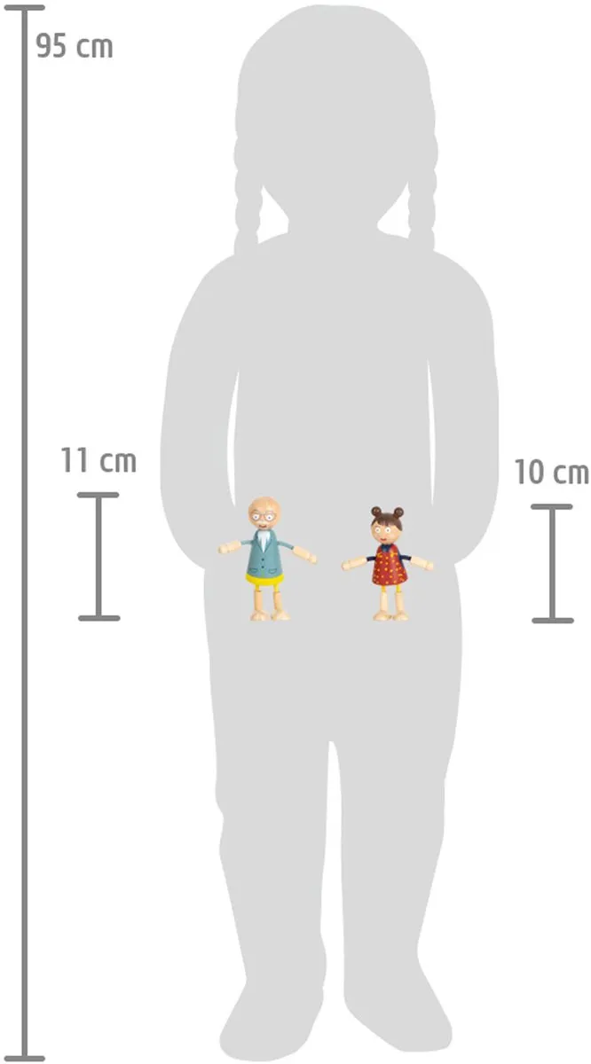 Small Foot Houten Poppenhuis Familie Buigbaar - 6 Poppen & 6 Meubels - Multi
