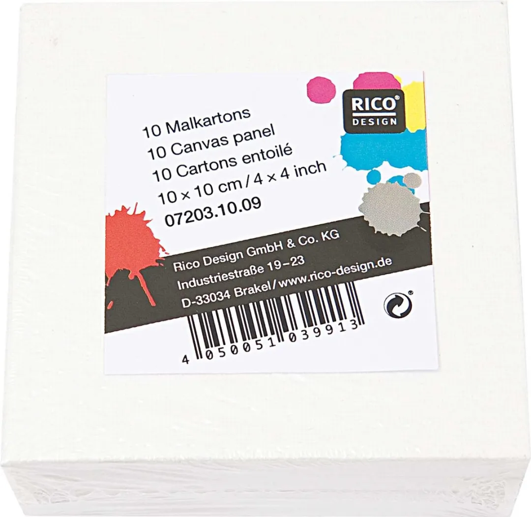 Rico Design Canvas Schilderspaneel 10x10cm - Wit