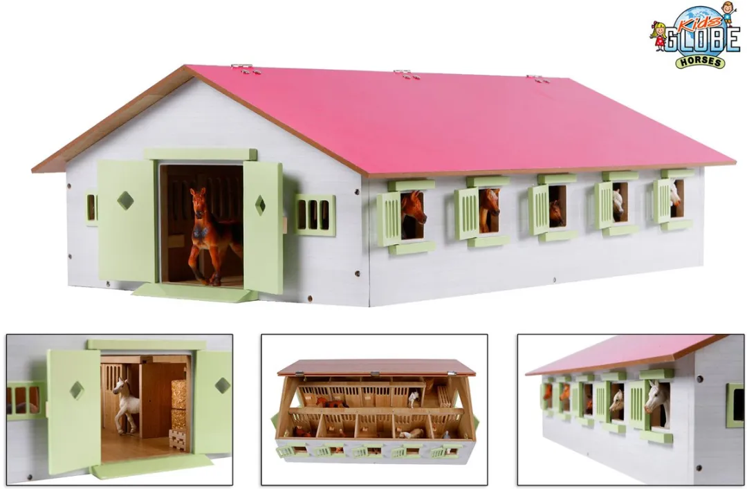 Kids GLOBE Paardenstal 1:32 - 9 Boxen Multicolor