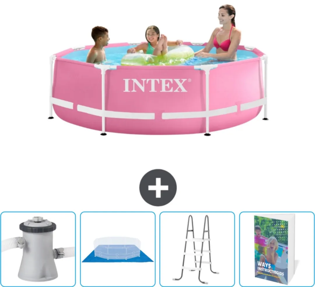 Intex 28290NP-Roze Rond Frame Zwembad 244cm