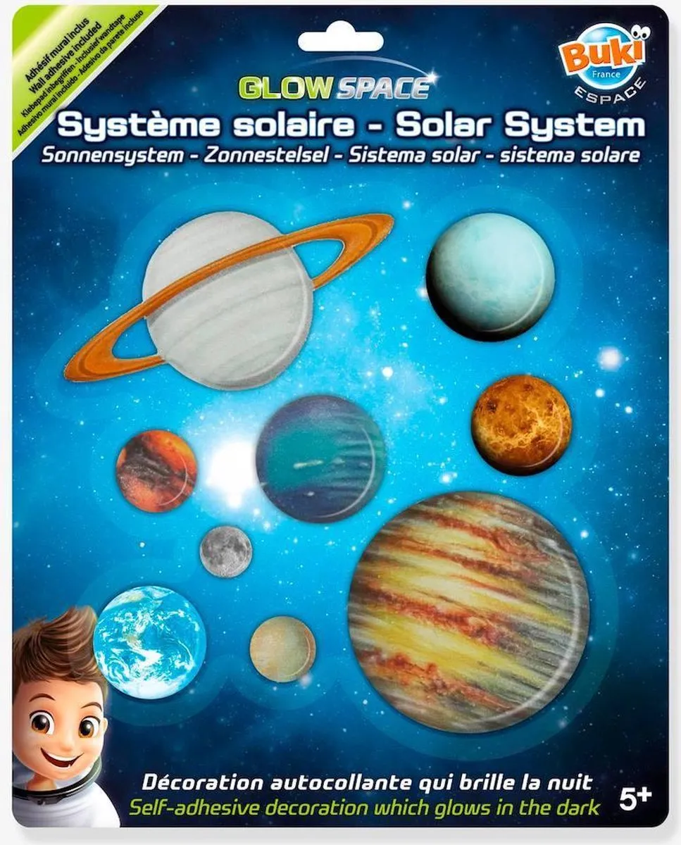 Buki Glow in the Dark Zonnestelsel Plafondstickers - Divers