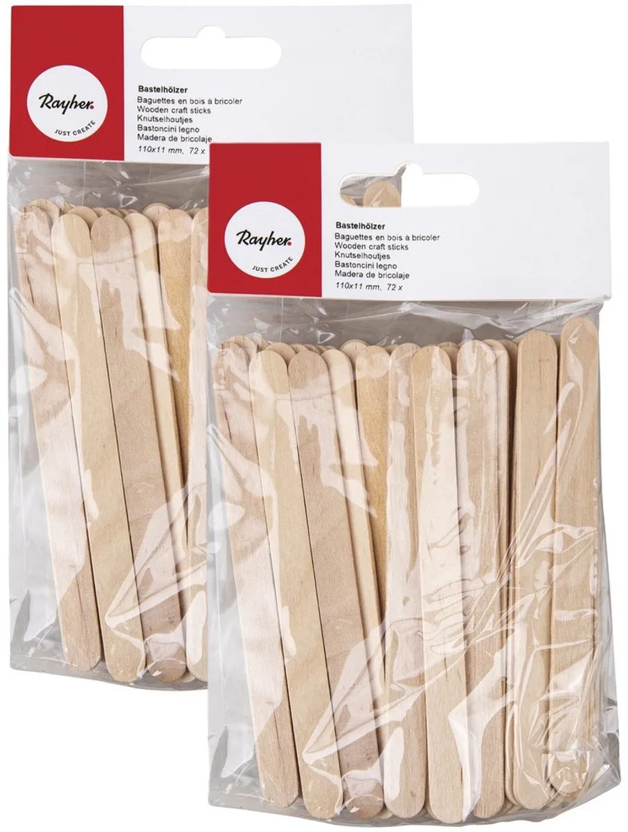 Rayher IJsLollie Stokjes 432 Stuks - 11x1cm Beige