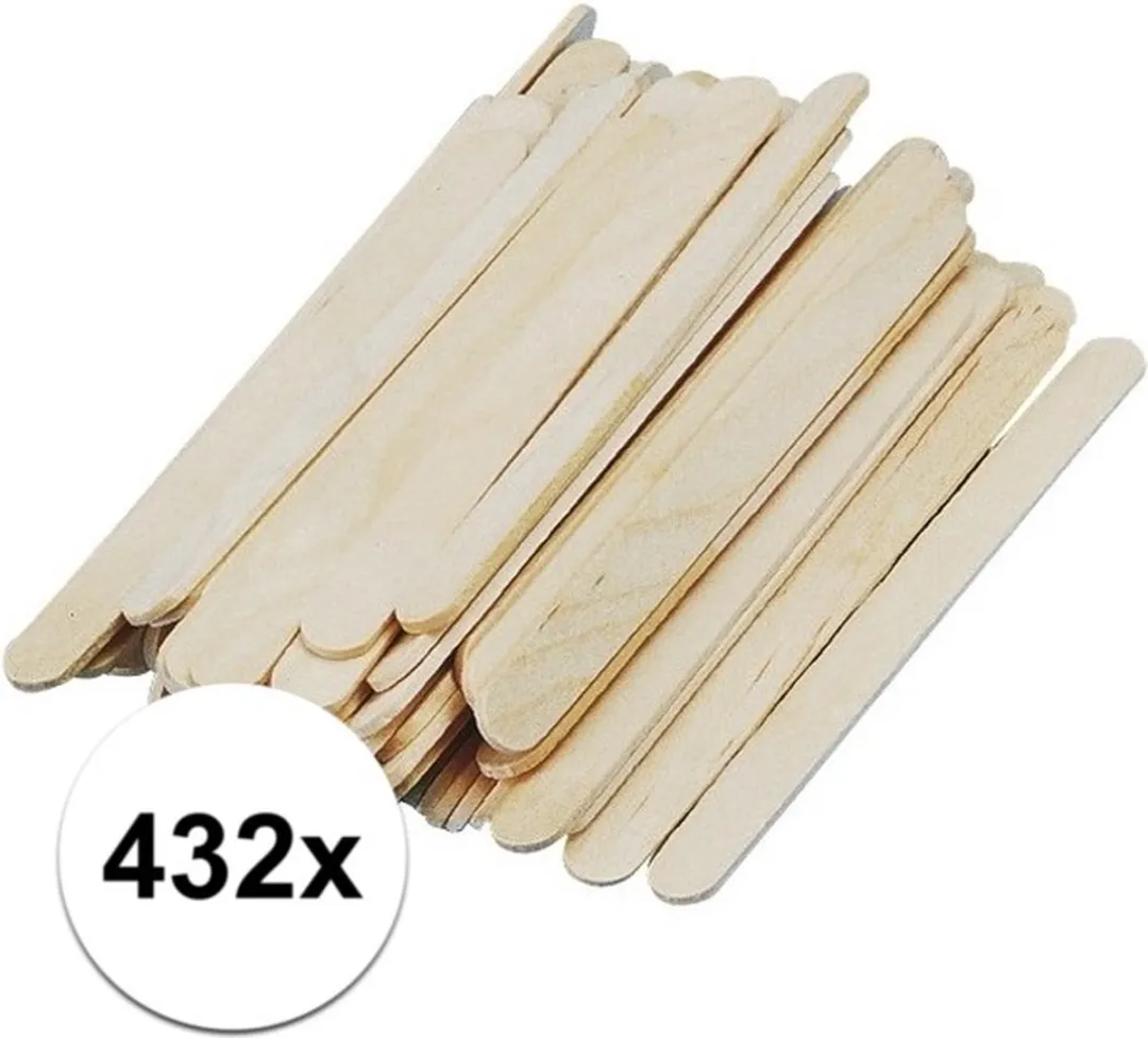 Rayher IJsLollie Stokjes 432 Stuks - 11x1cm Beige