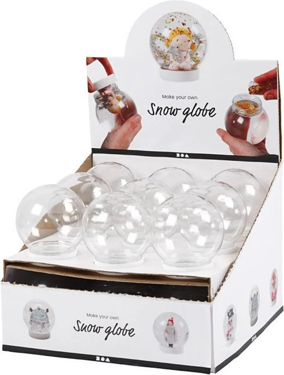 Creativ Company Plastic Bollen 8cm - 18 Stuks - Transparant