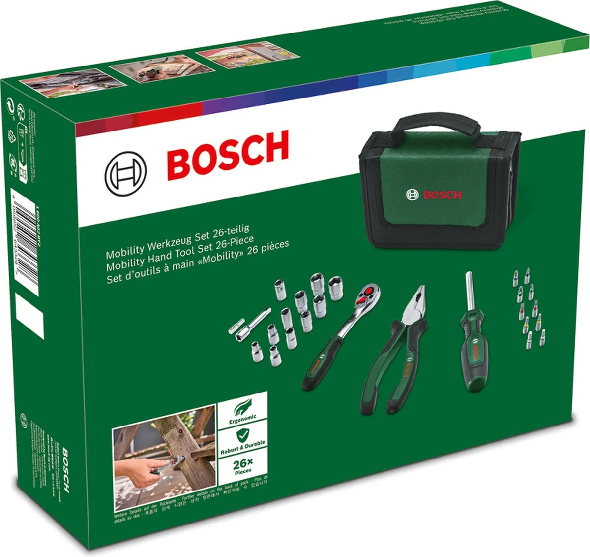 Bosch Mobility 1600A02BY2 Handgereedschapsset 26-delig - Groen