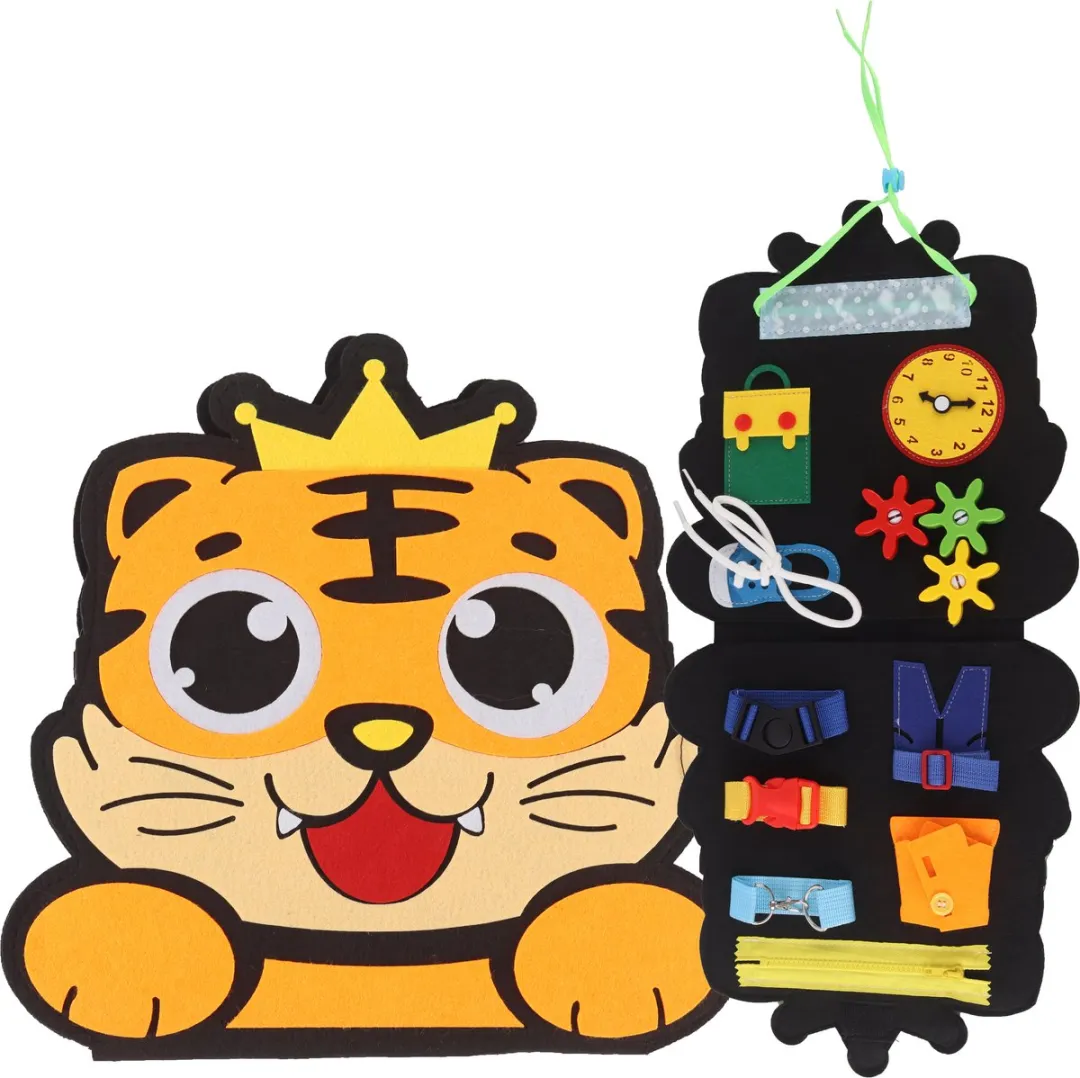 360 Toys® - Busy Board Tijger - Bevat 2 Speelvelden - STEM Speelgoed - Babyspeelgoed 6 maanden - Montessori Speelgoed