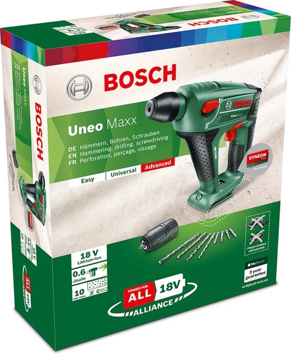 Bosch Uneo Maxx Accu Boorhamer 10mm - Zonder accu/lader - afbeelding 6 van 6